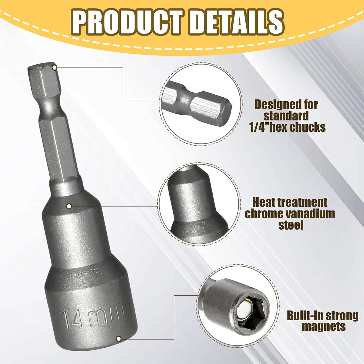12Pcs Metric Magnetic Nuts Driver Impact Driver Drill Bits