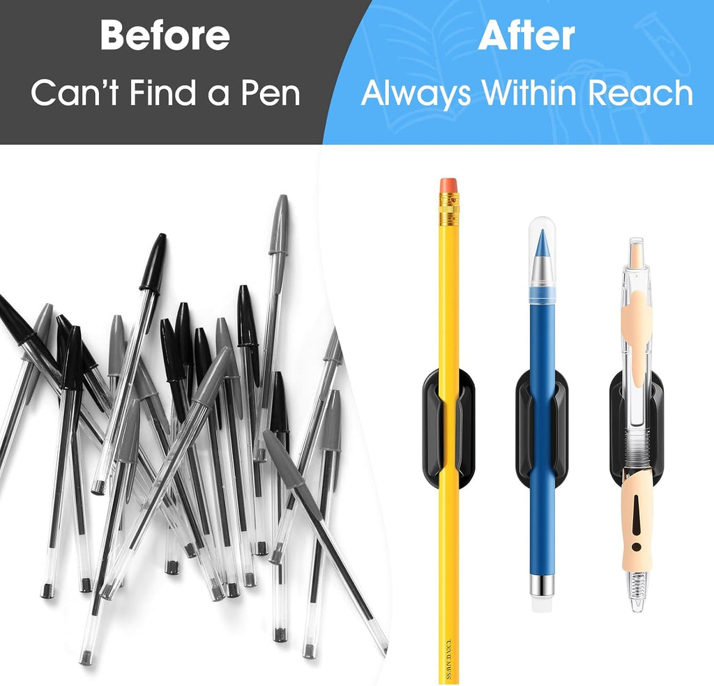 VZZNN 20 Pack Adhesive Pencil Holders for Desk Flexible Silicone Pen Holder Marker