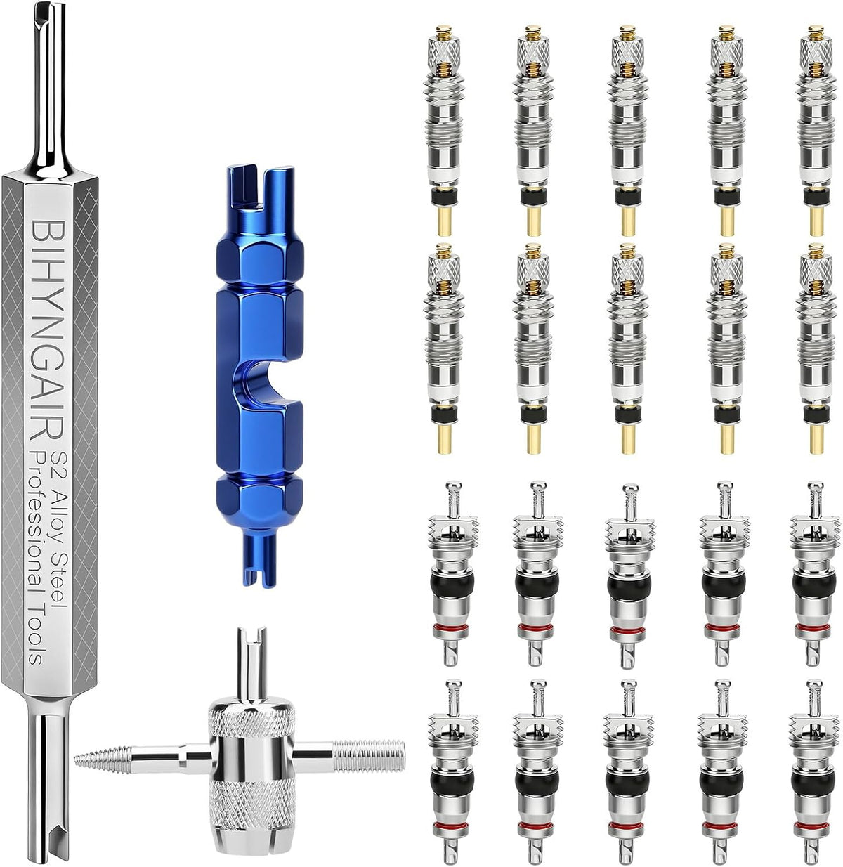Linkstyle Valve Core Removal Tool Kit: 20PCS Presta Schrader Valve Cores