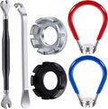 Mudder 6 Pcs Bicycle Spoke Wrench Set, 5 Bike Spoke Tool with 1 Tire Lever