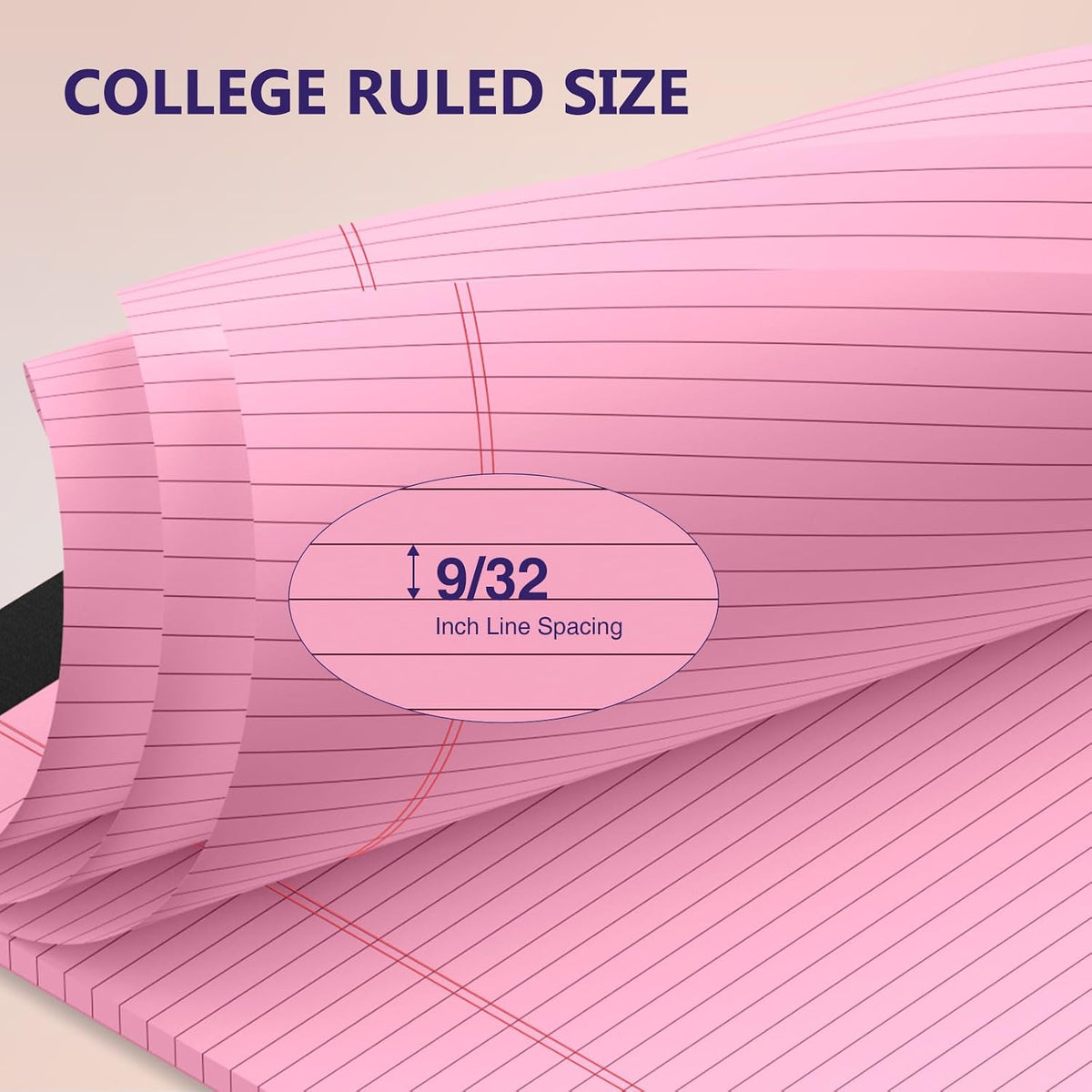 5 Pack Note Pads 11" x 9.5" Legal Pads College Ruled Notepads Colored Writing Pads