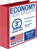 Samsill 3 Inch 3 Ring Binder, Economy Round Ring, Clear View Cover