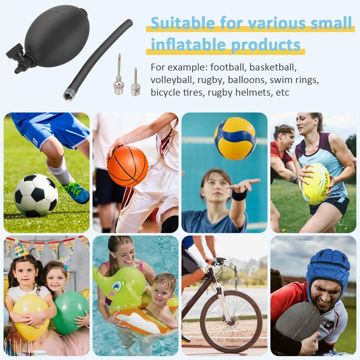 Football Helmet Inflation Pump and Inflation Needle Kit