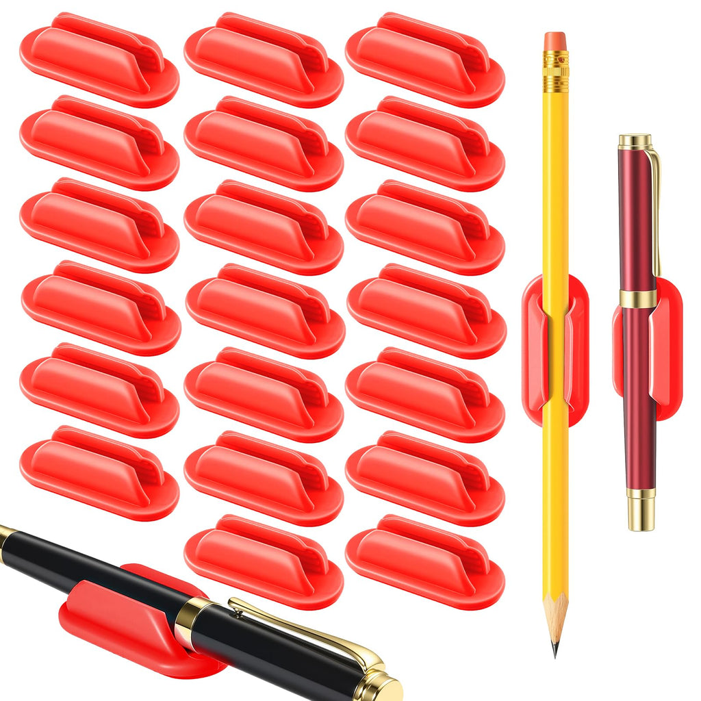 VZZNN 20 Pack Adhesive Pencil Holders for Desk Flexible Silicone Pen Holder Marker