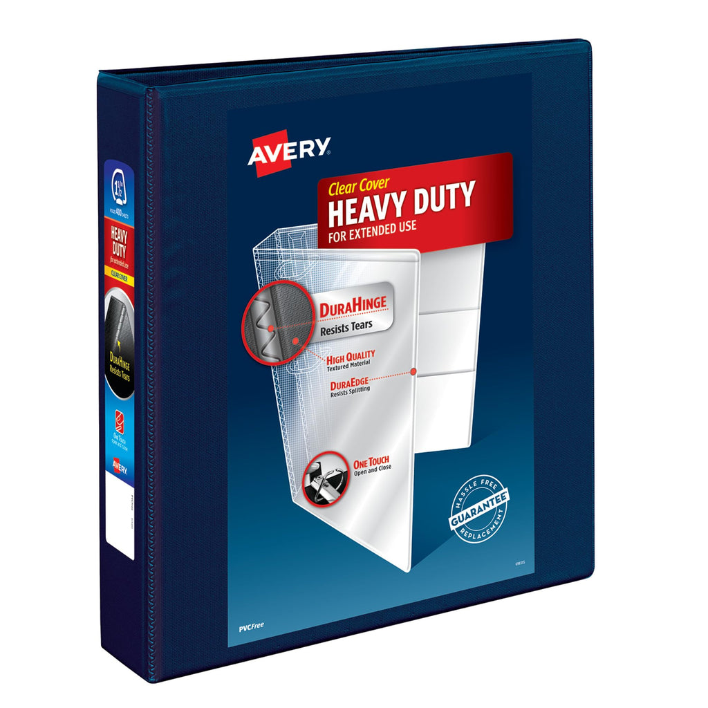 Avery® Heavy-Duty View 3 Ring Binder, 1.5", 1 Navy Blue Binder