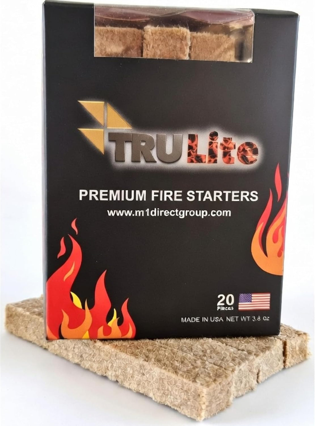 TRULite Premium Fire Starters, 20 Piece Box, USA Made, Ideal for Quickly