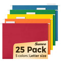 SUNEE 25 Count Hanging File Folders, Pastel Colors, Hanging File Folders Letter Size