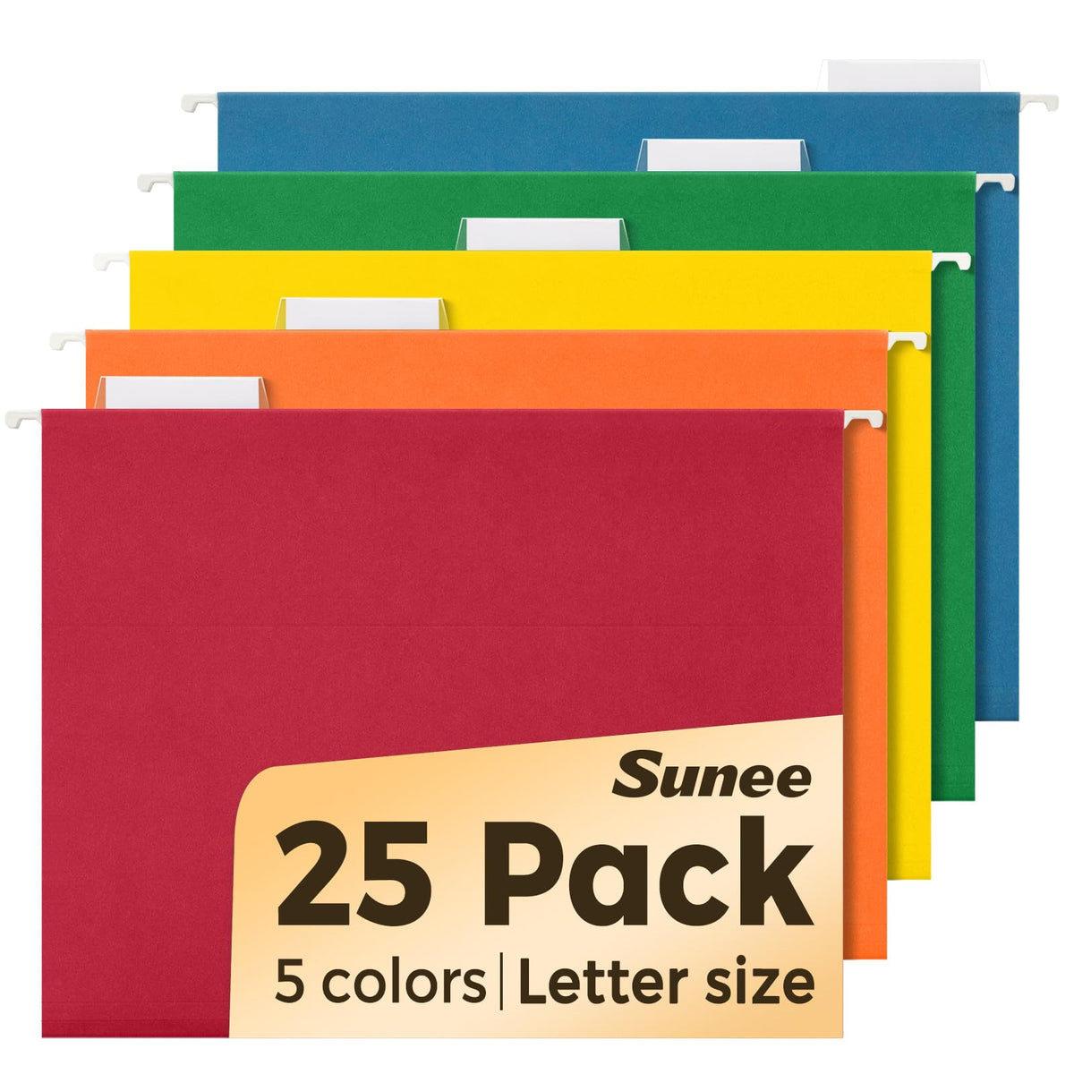 SUNEE 25 Count Hanging File Folders, Pastel Colors, Hanging File Folders Letter Size