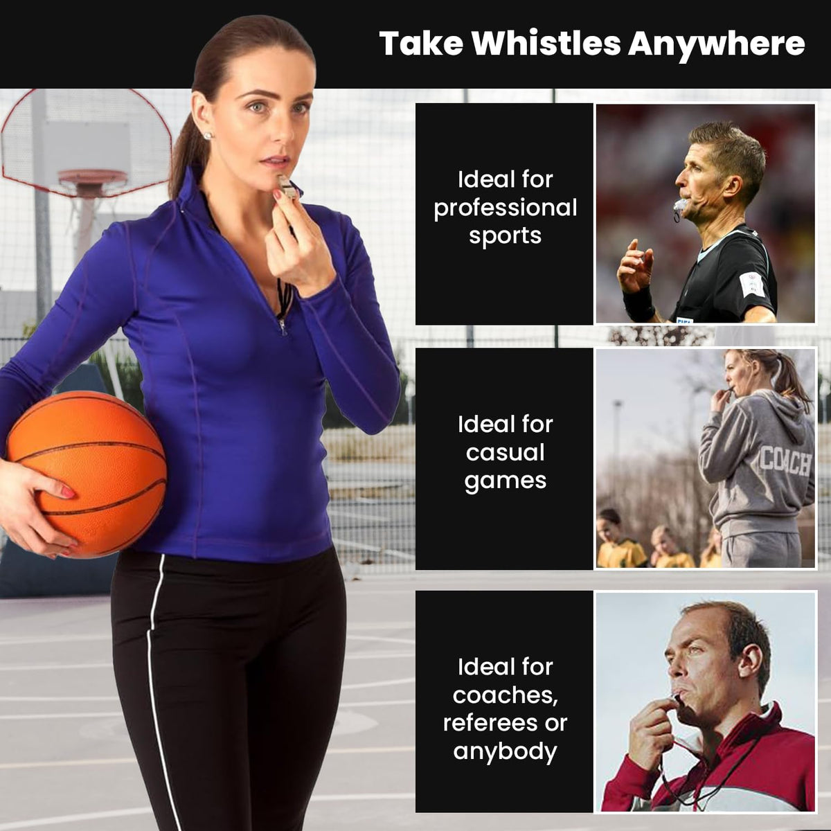 Runtasty Essential Metal Safety Whistle 2-Pack with Adjustable & Removable Lanyard –