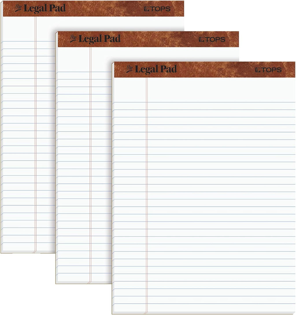 Tops The Legal Pad, 8-1/2 x 11-3/4 Inches, Perforated, White, Legal/Wide Rule