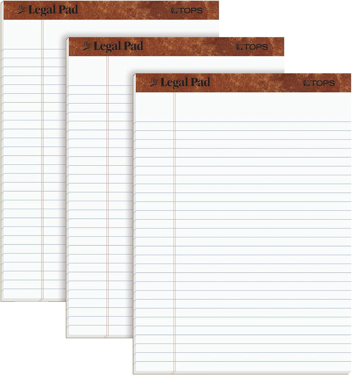 Tops The Legal Pad, 8-1/2 x 11-3/4 Inches, Perforated, White, Legal/Wide Rule