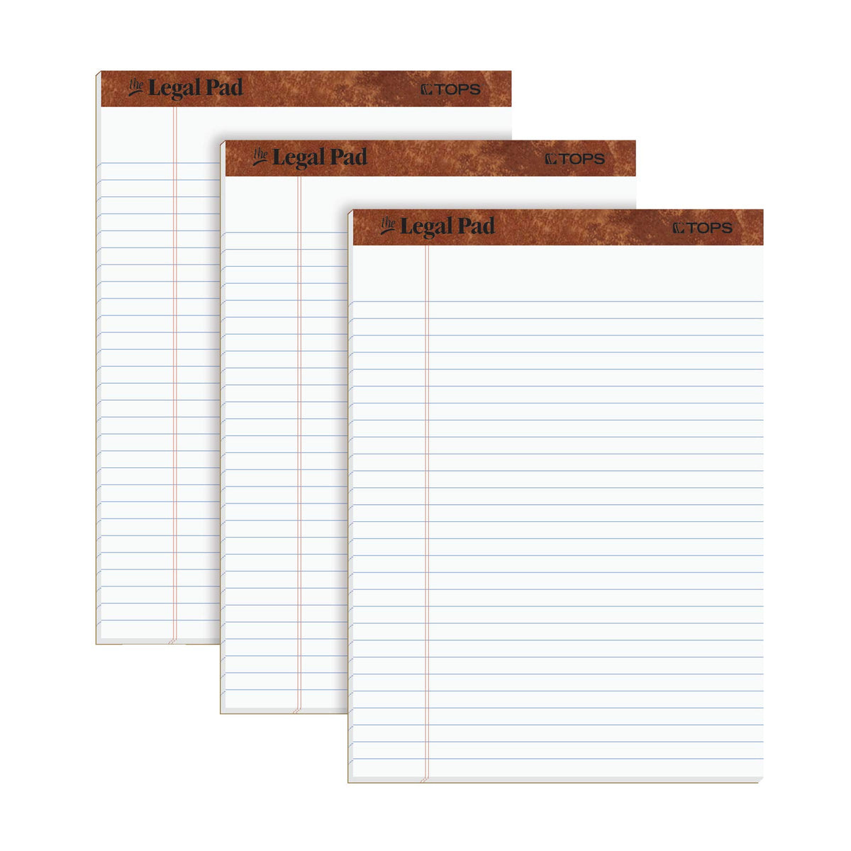 Tops The Legal Pad, 8-1/2 x 11-3/4 Inches, Perforated, White, Legal/Wide Rule