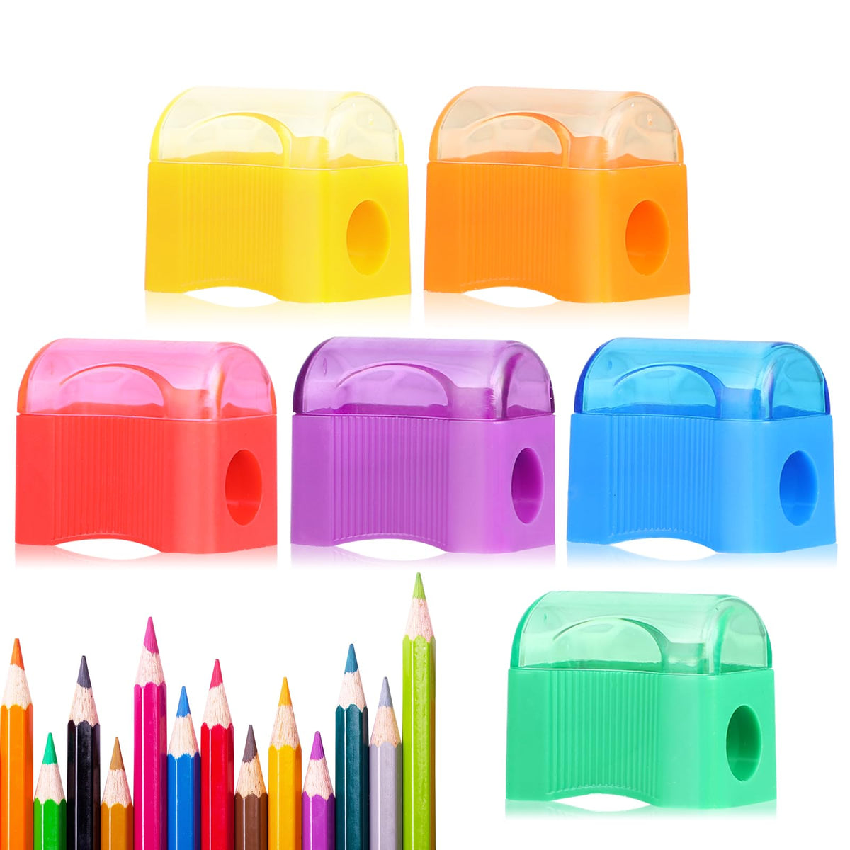 Adorox 72 Count - Plastic Handheld Pencil Sharpener for Classroom, School, Office