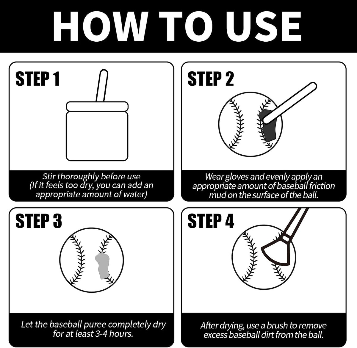TBTFW Baseball Mud, Enhance Grip and Deepen Leather Color-8oz