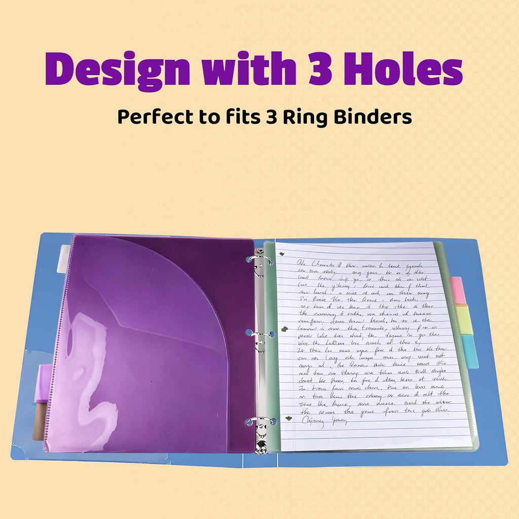 Binder Dividers with Tabs and Pockets, 18PCS/3 Sets in 6-Tab