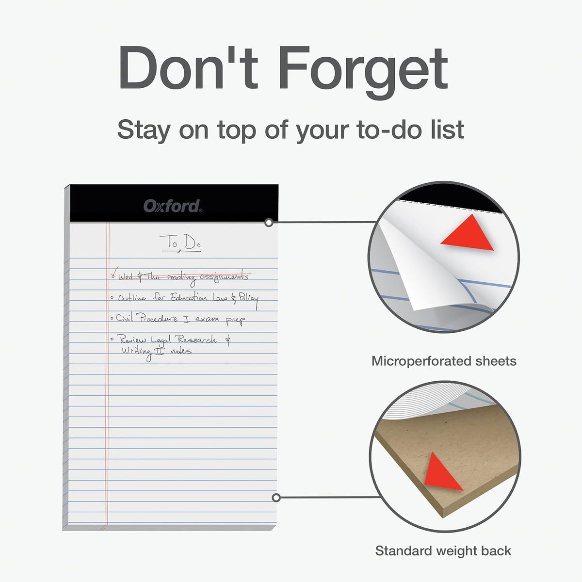 Oxford Legal Pads, 12 Pack, Premium Note Pads, 50 Legal Ruled 5" x 8" Sheets