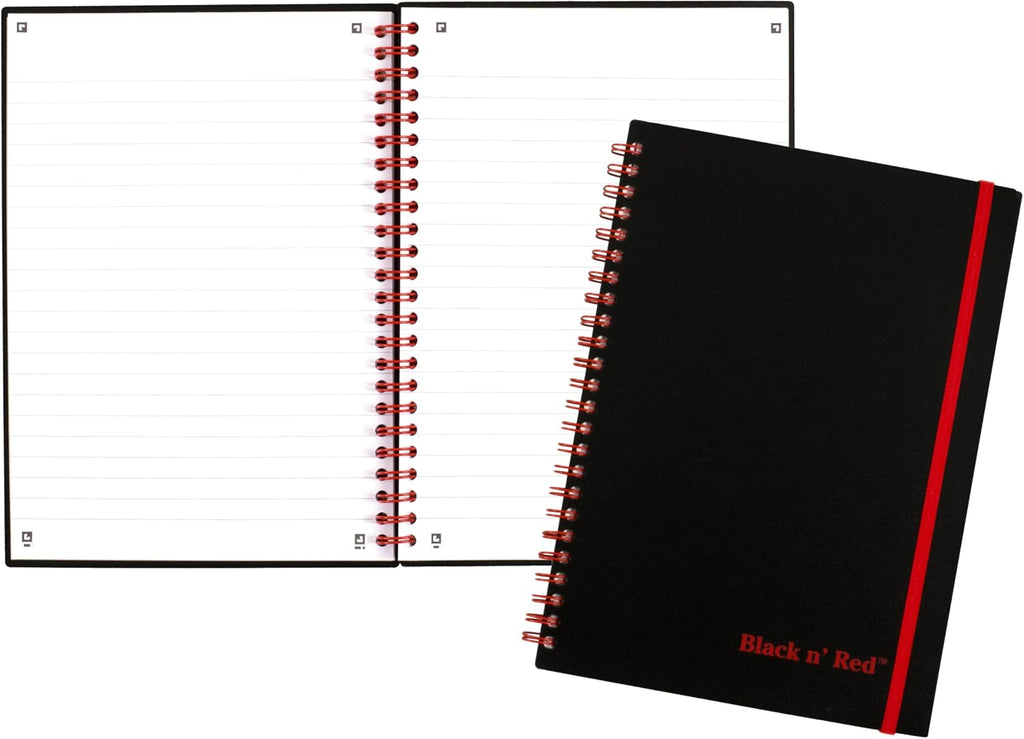 Black n' Red Notebook, Business Journal, 8-1/4" x 5-7/8", 70 Sheets, Ruled, Optik Paper