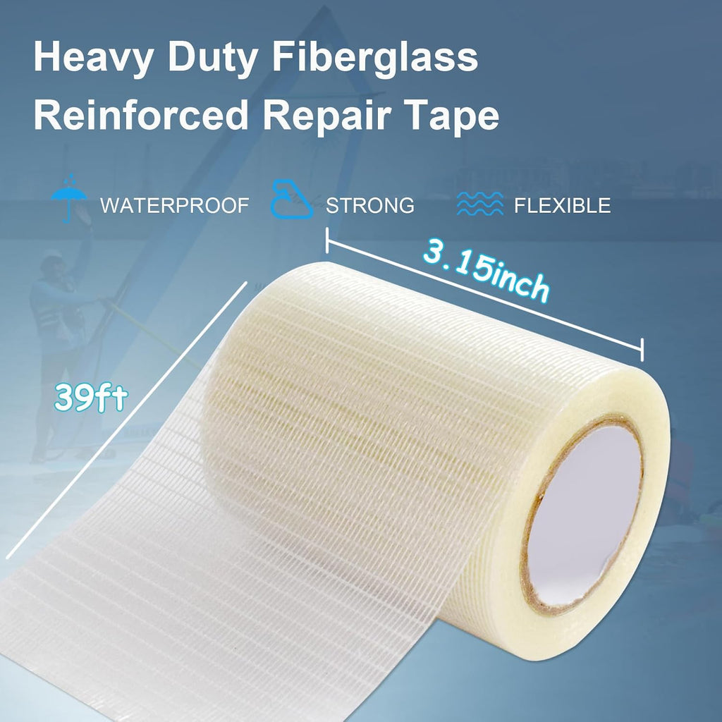 RV Awning Repair Tape, 3.15 Inch x 39 Ft Fiberglass Waterproof Patch Tape