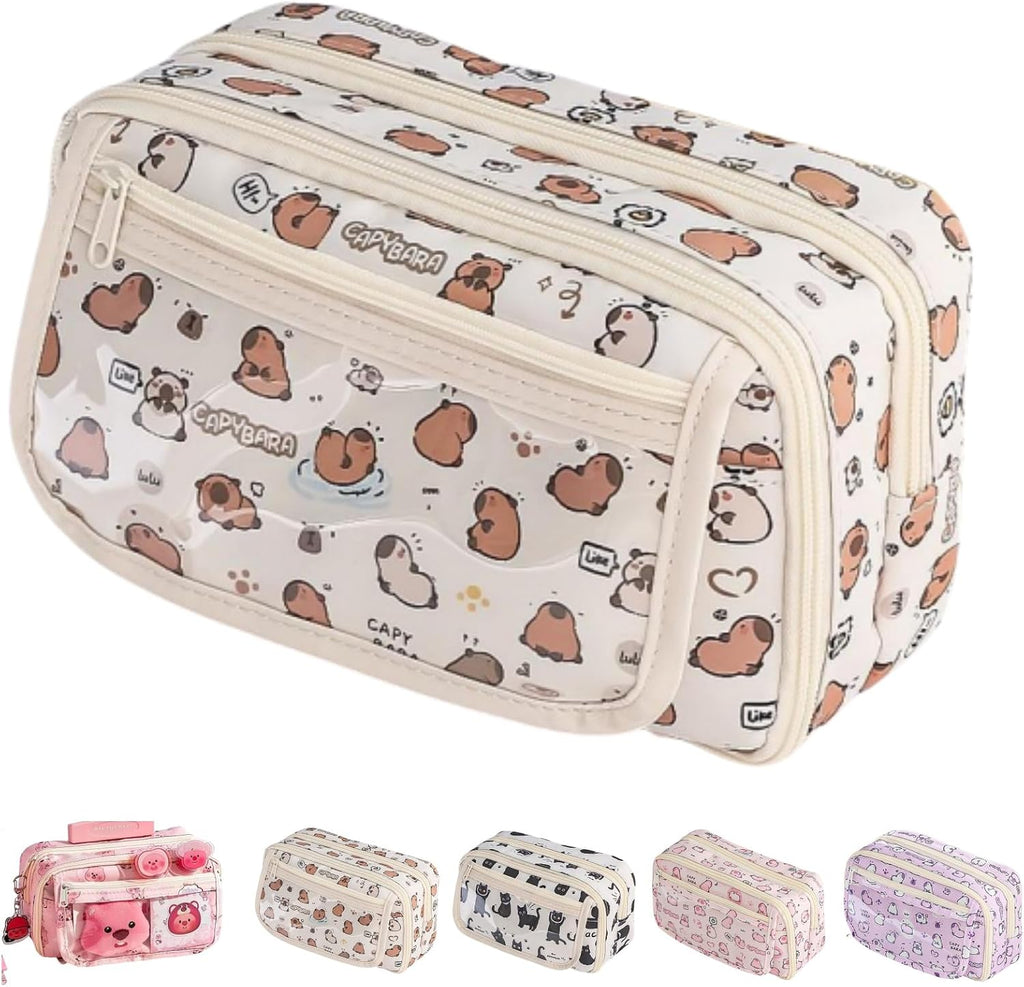 Cute Kawaii Pencil Case Pouch Cartoon Pen Box Holder Organizer for Office Workspace