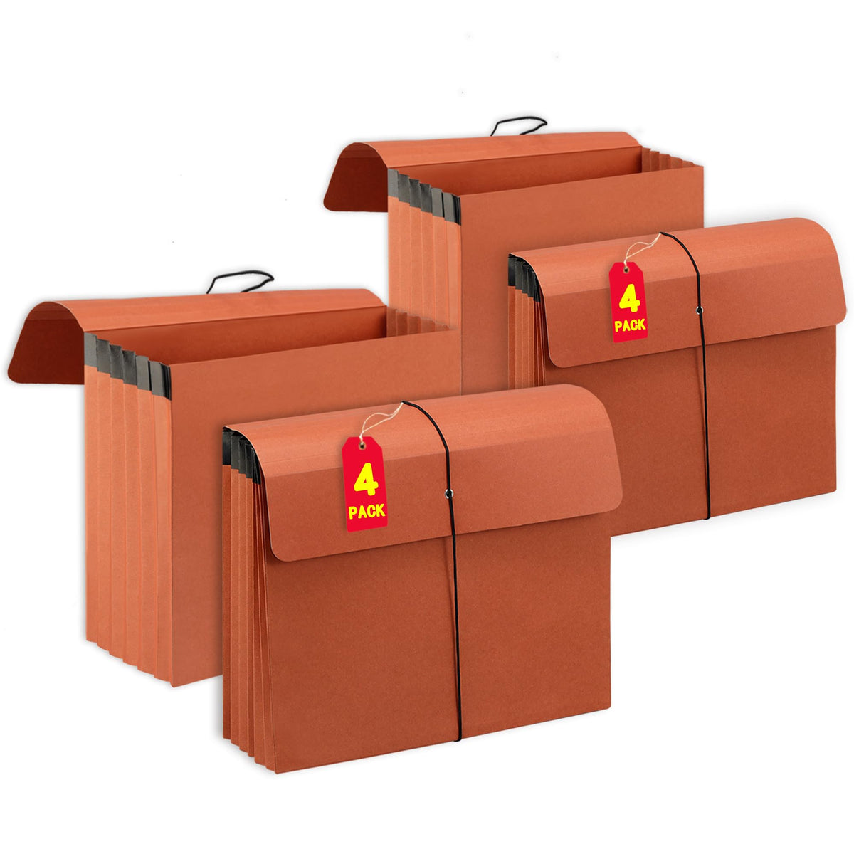 2 Packs Expanding File Folder with Flap and Cord Closure