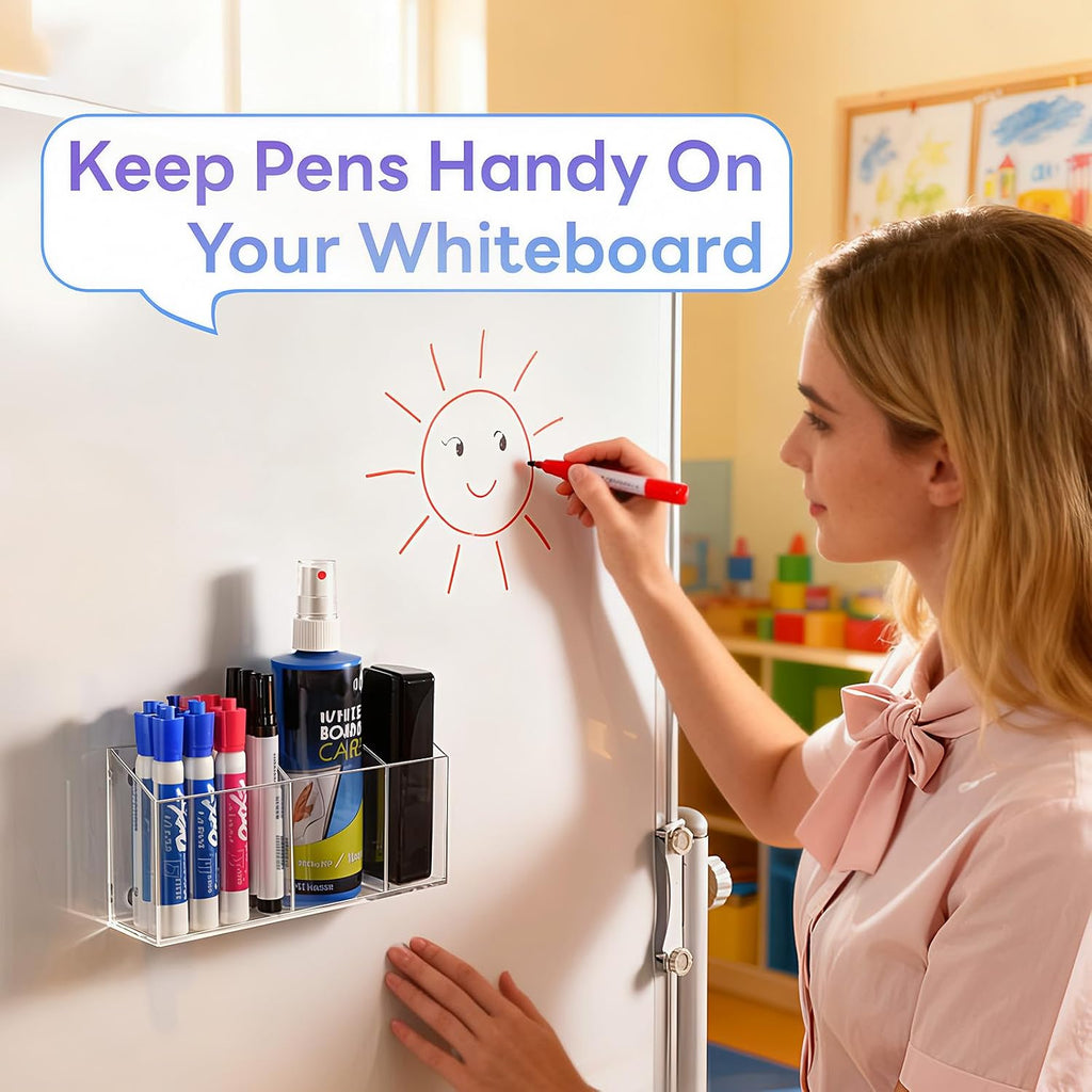 Magnetic Dry Erase Marker Holder for Whiteboard & Fridge & Locker