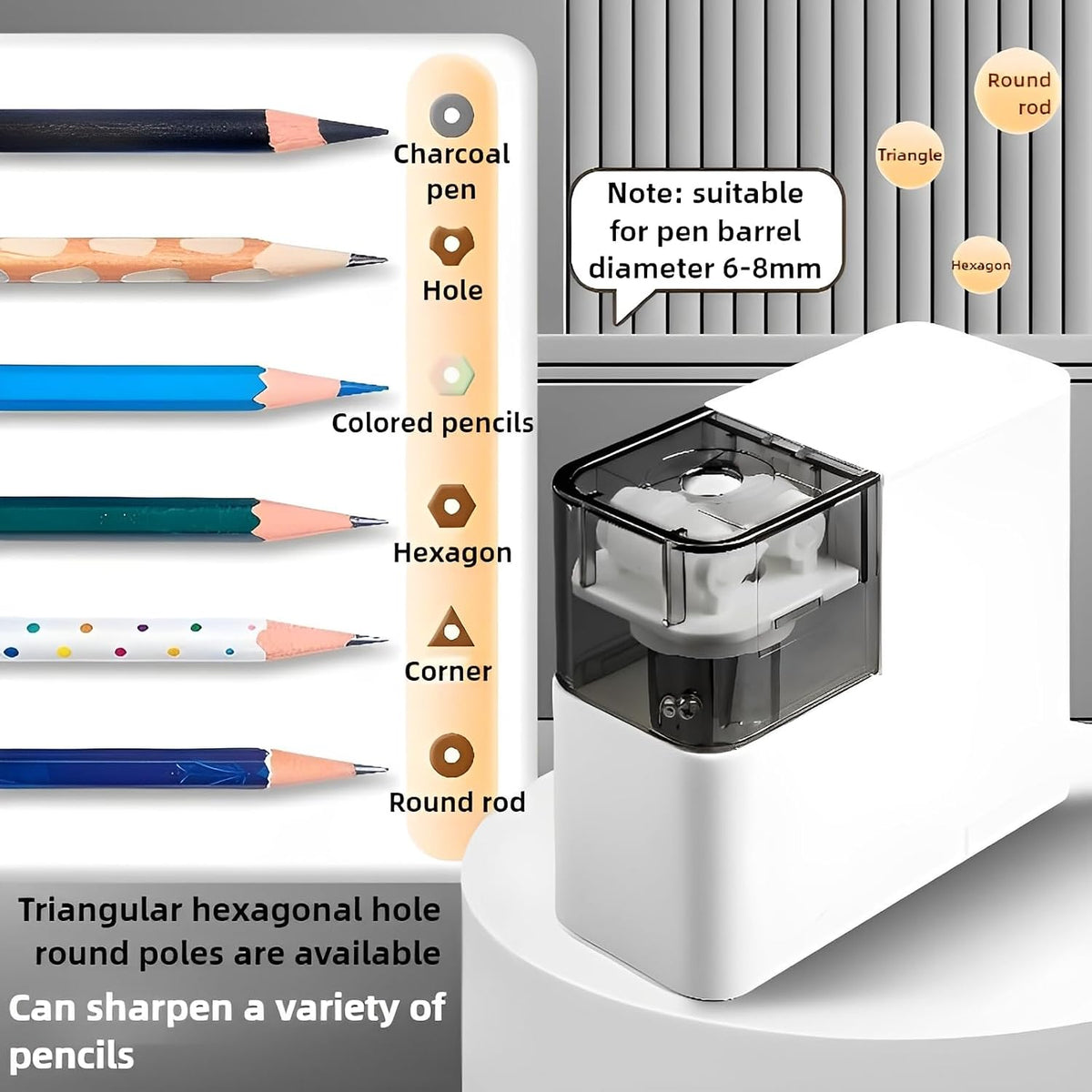 Electric Pencil Sharpener with Battery, Battery Powered