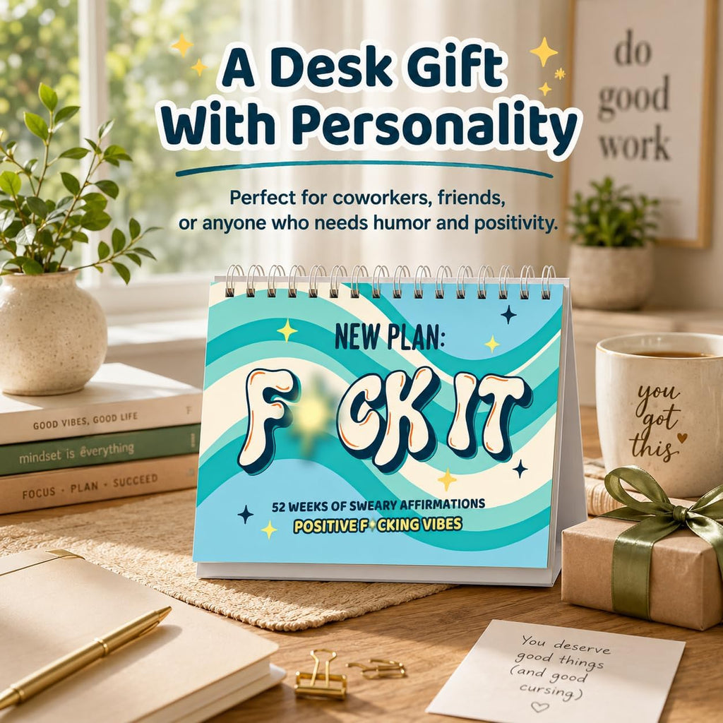 Sweary Affirmation Flip Calendar, Office Desk Accessories & Decor for Women