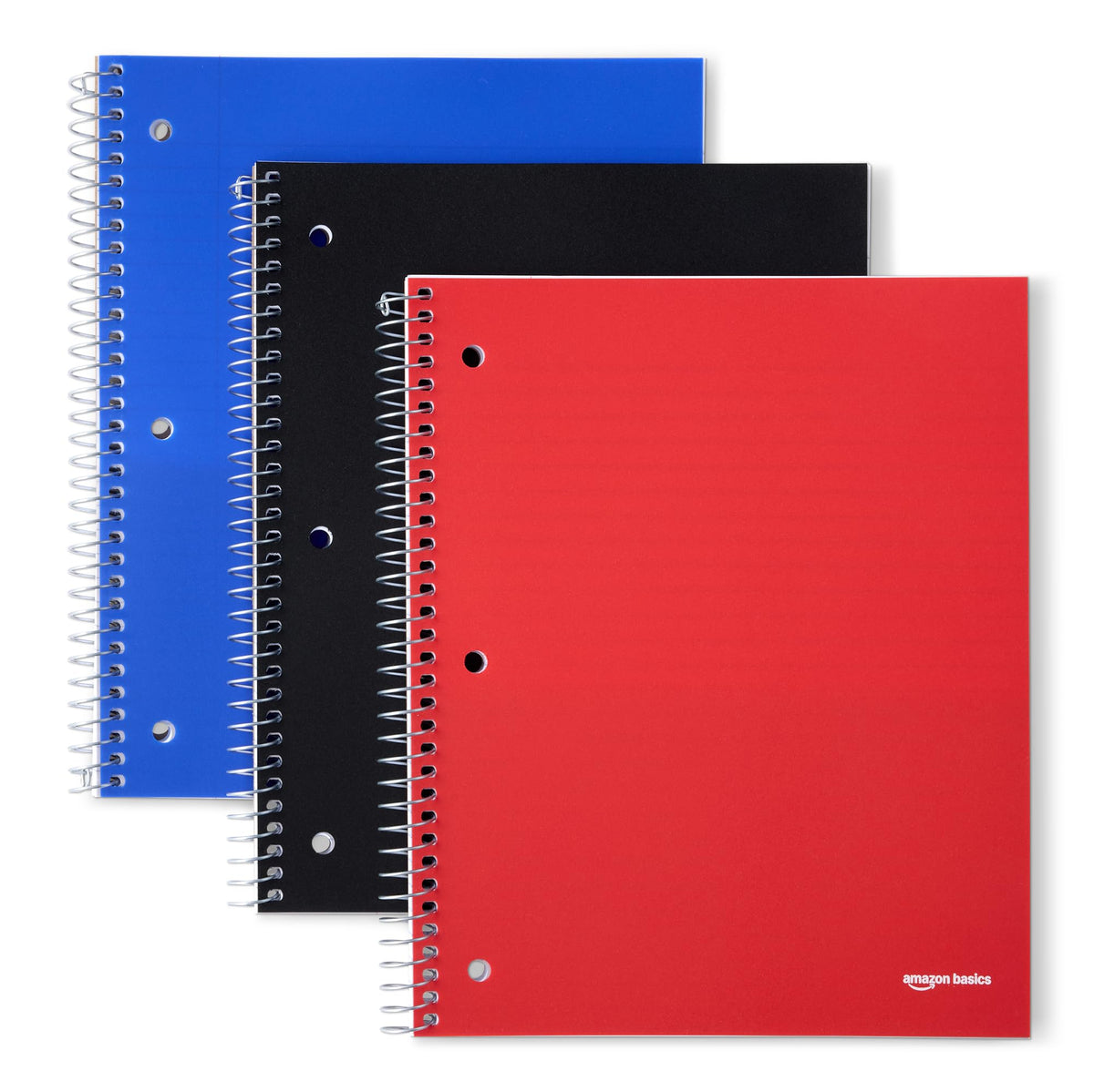 Amazon Basics 1 Subject College Ruled Spiral Notebook, Poly Cover,100 Sheets, 9" x 11"