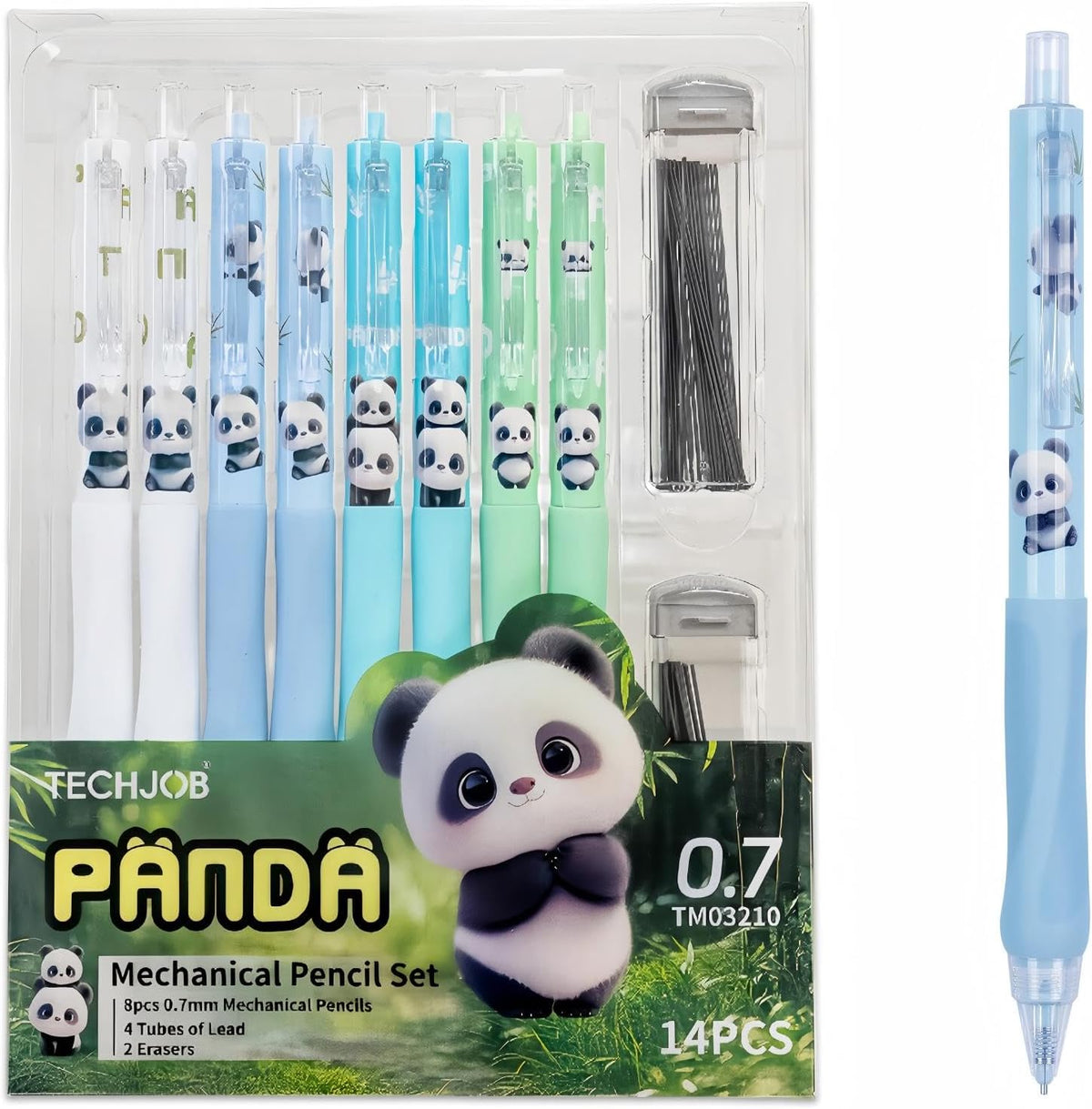 0.7mm Mechanical Pencils for Kids with Leads & Erasers 8Pack