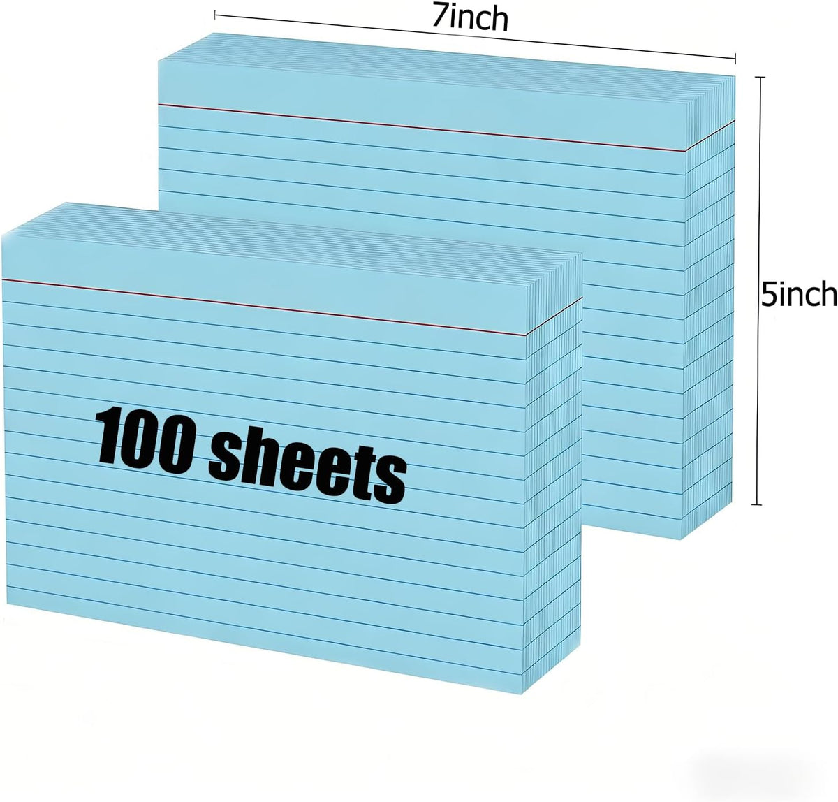 5x7 Index Cards (100 Count), Heavyweight 160gsm Blue Note Cards for Office — College