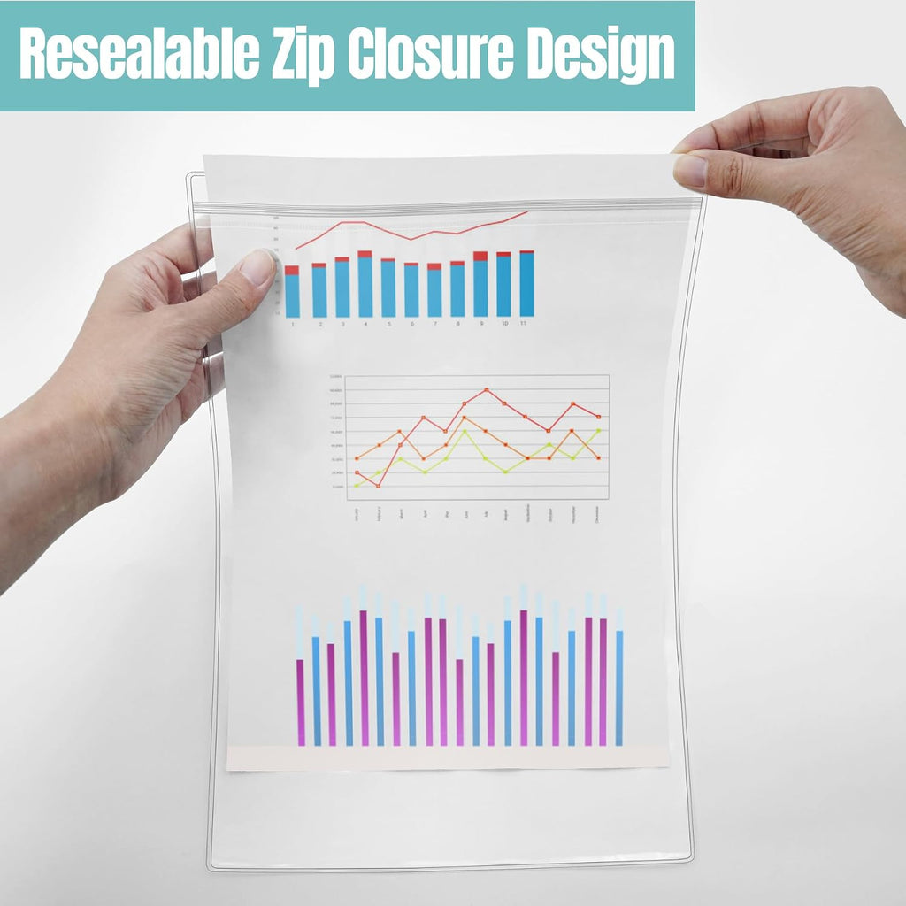 6 Pack 8.5" x 11" Resealable Zip Sheet Protectors