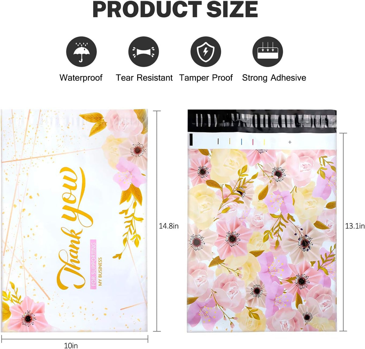 100 Pack Poly Mailers 10x13, Cute Packaging Envelope Mailers Polymailers Packaging for