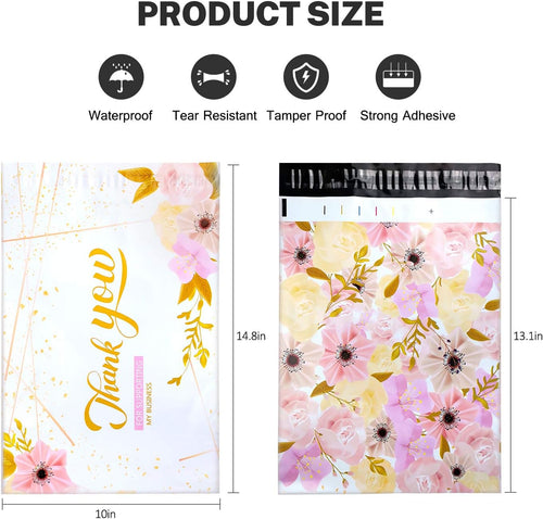 100 Pack Poly Mailers 10x13, Cute Packaging Envelope Mailers Polymailers Packaging for