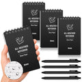 Asten Small Notebook Waterproof Notepad: 3" x 5" Top Spiral Notebook 4 Pack