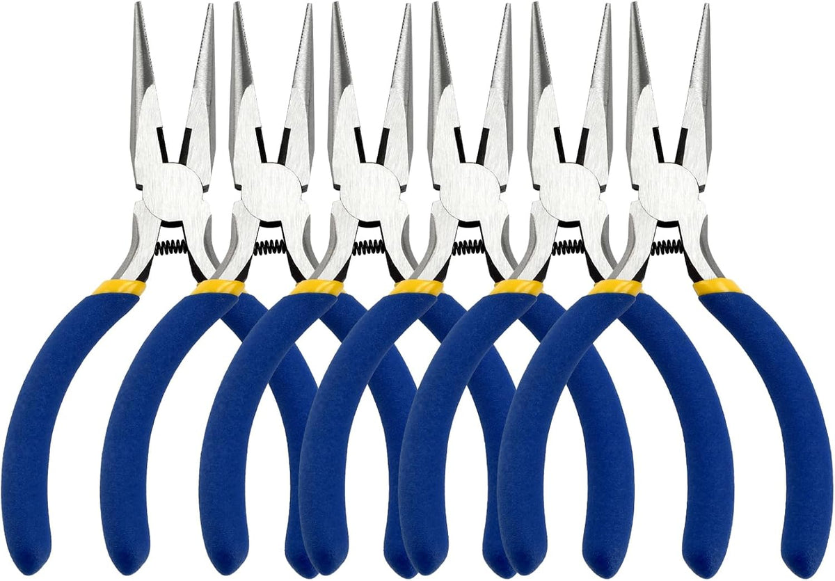 5 Inch Needle Nose Pliers Set, 6 Pack Small Needle Nose Pliers, Jewelry Pliers Set