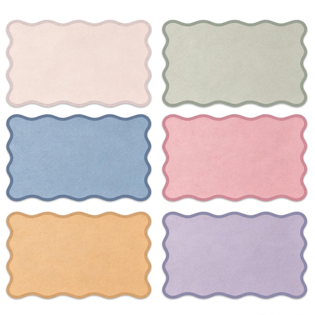Whaline 120 Pack Pastel Index Cards 3 x 5 Inch Cardstock Flashcard Colorful Scalloped