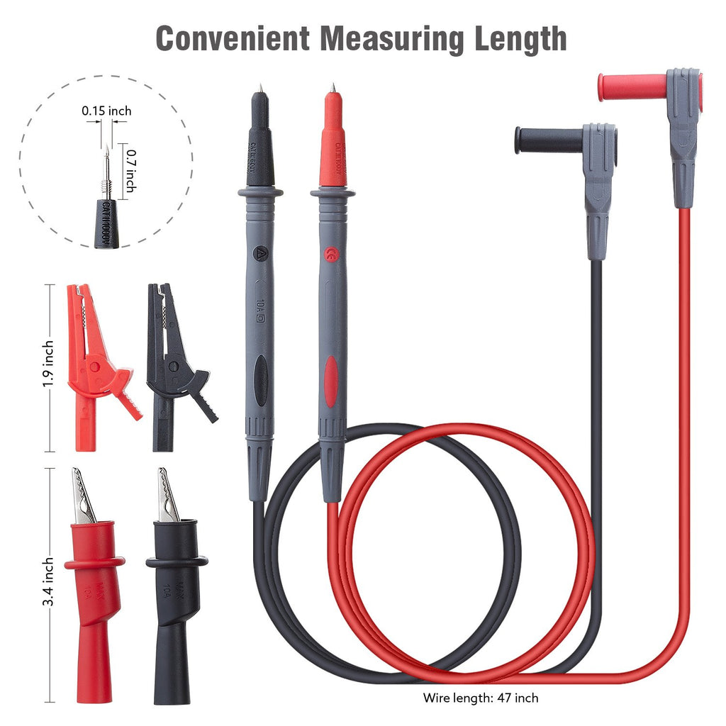 WGGE WG-011 Silicone Multimeter Leads with Safety Alligator Clips