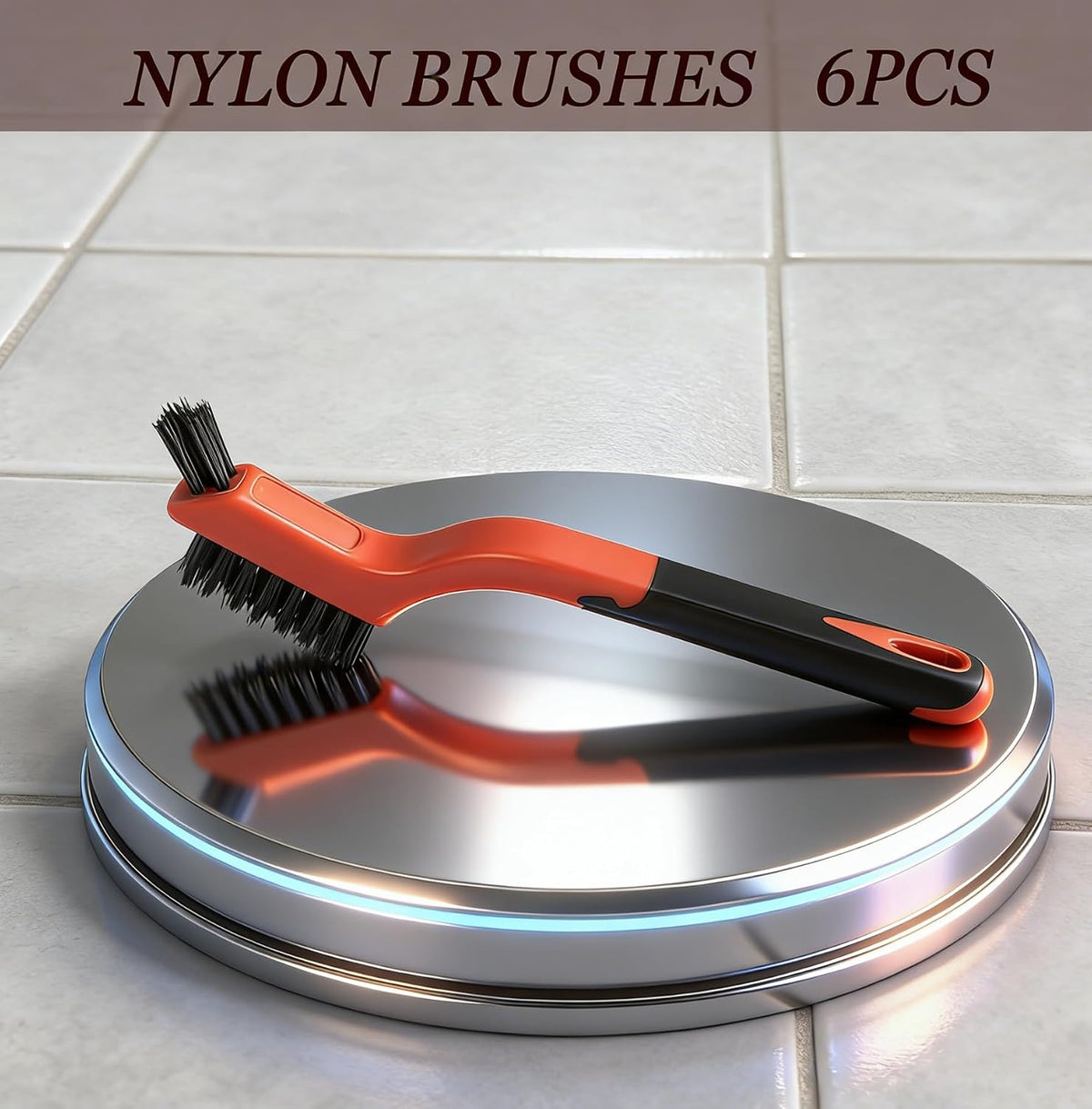 6 Pack Non Scratch Nylon Cleaning Brushes for Delicate Surfaces Daily Use