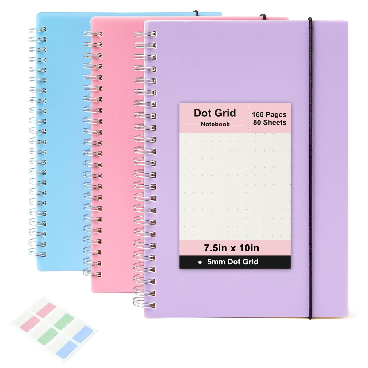 3 Pack Small Spiral Graph Notebook Mini Pocket Size 3.5"x5.5"