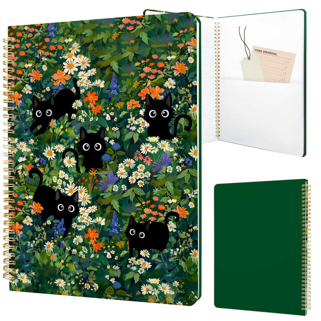 Cute Spiral Notebook 8.5 x 11 Graph Paper Journal A4, Plant Flower