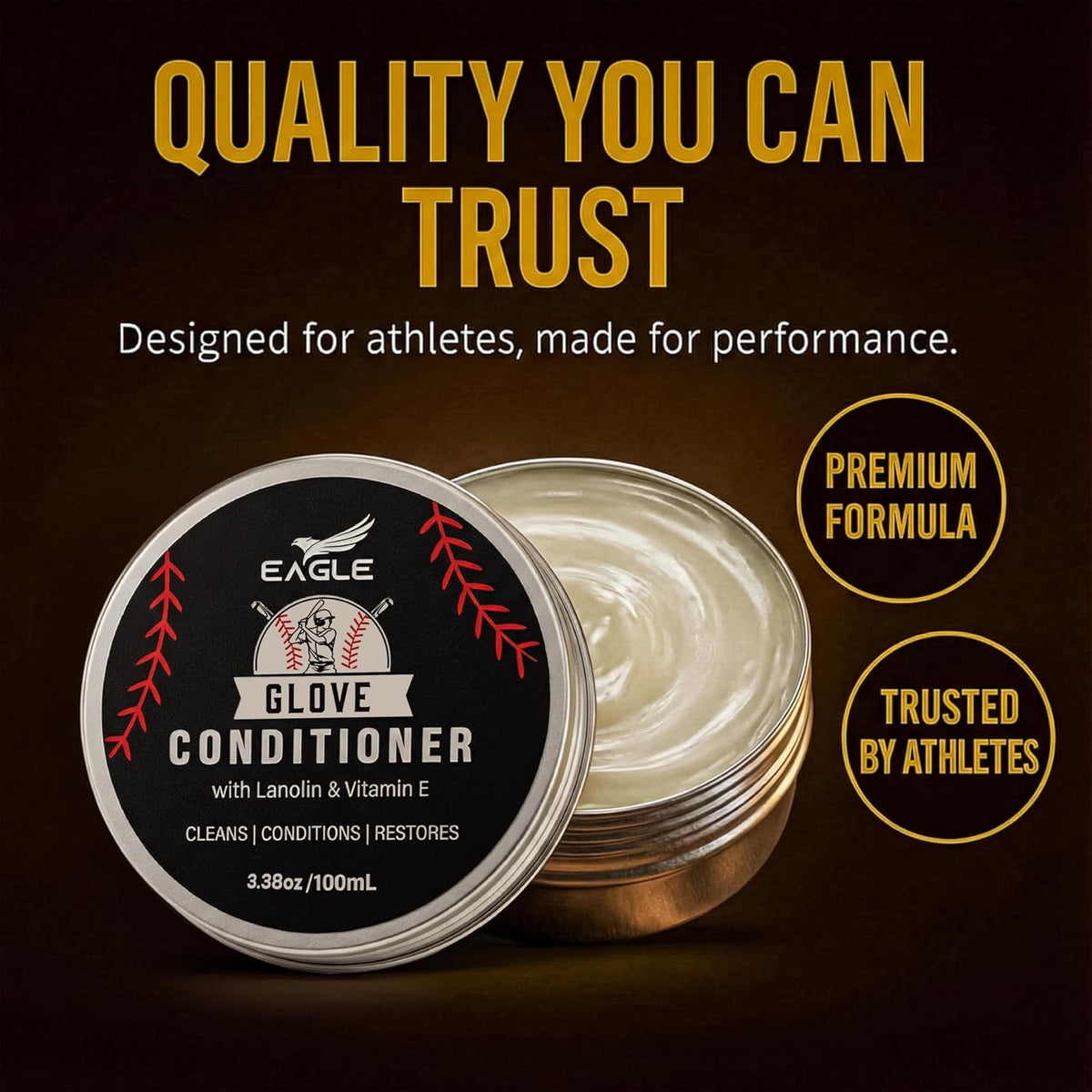 Eagle Leather Glove Conditioner Cream 2pc Set with Conditioning Balm & Cloth – Restore