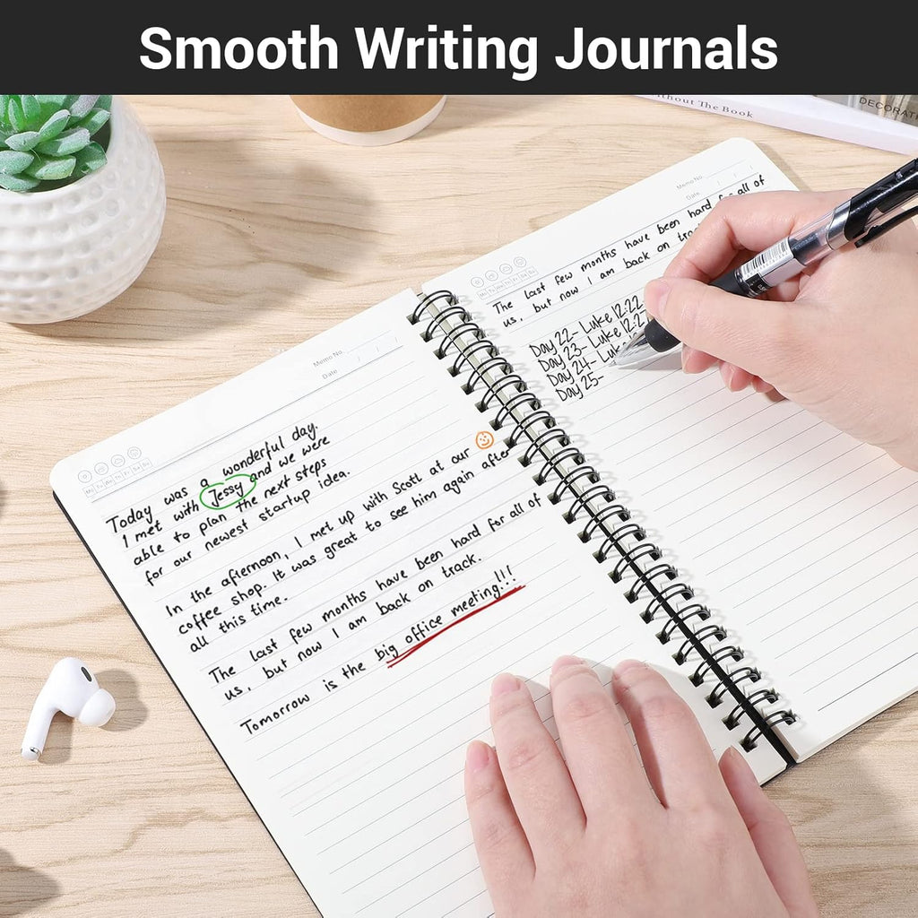 EUSOAR Spiral Lined Notebook, A5 3packs 5.5"X8.3" 120 Pages Hardcover Lined Travel
