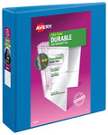 Avery Durable View 3 Ring Binder, 2" Slant Rings, 1 Pool Blue Binder