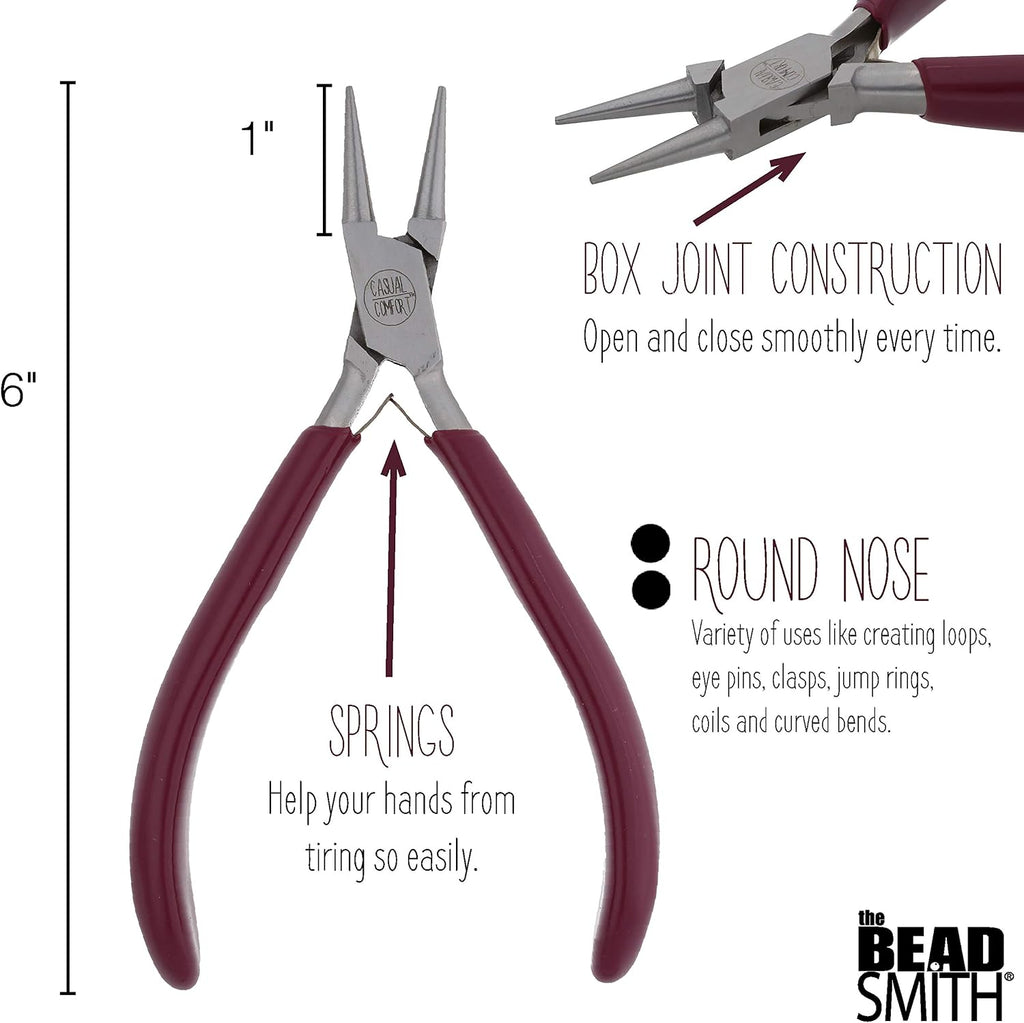 The Beadsmith Round Nose Pliers – 6-Inches (152 mm) Jewelry-Making Tool w/Polished Steel