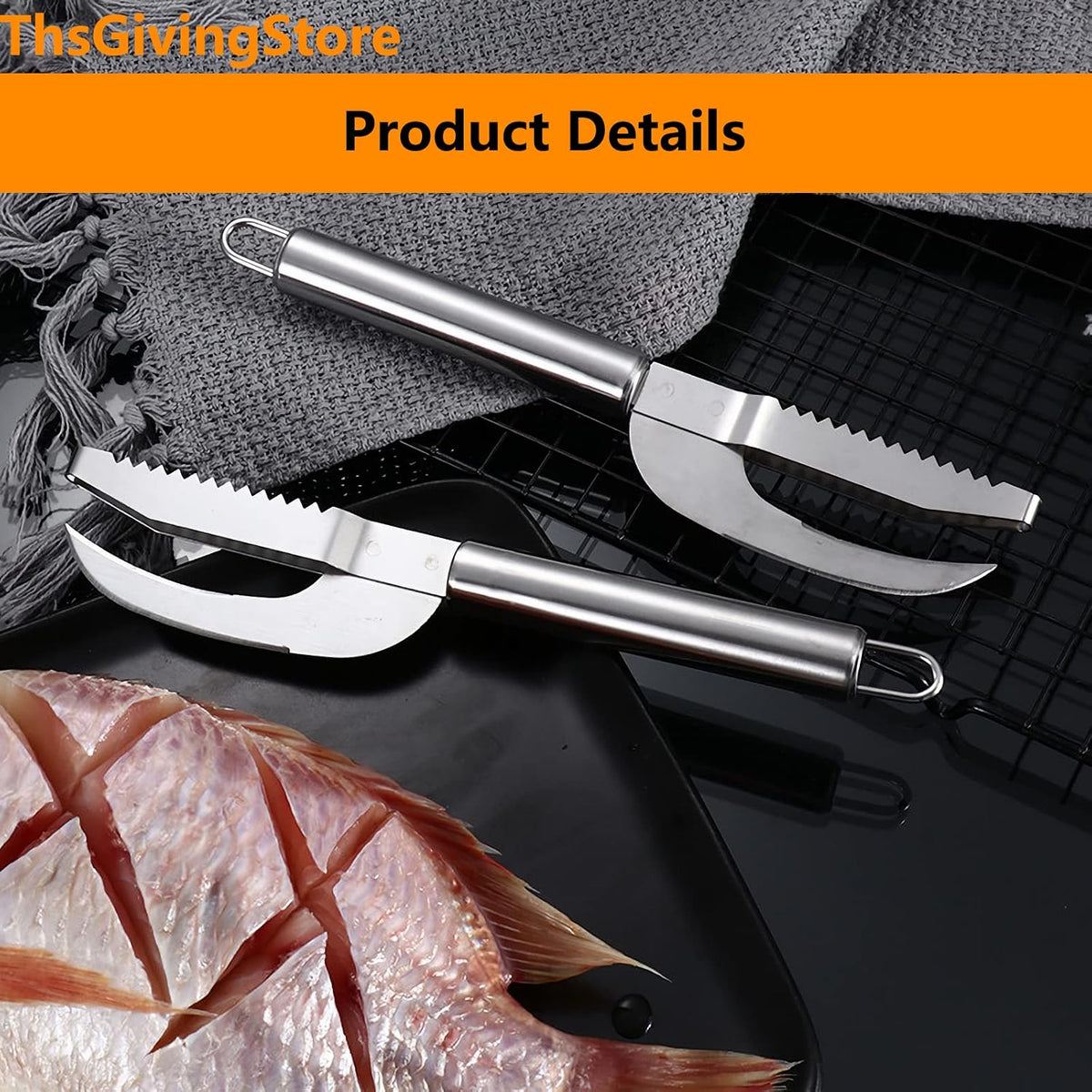 2pcs Fish Scaler Remover, 3 In 1 Stainless Steel Fish Scale Remover Tool