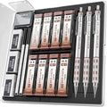 Nicpro Blocky Gear Mechanical Pencils 0.7 mm with Case, 3 Pack