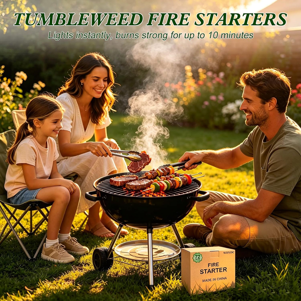 72PCS Fire Starter for Fireplace, Waterproof - Natural Fire Starters, for BBQ, Pizza Oven