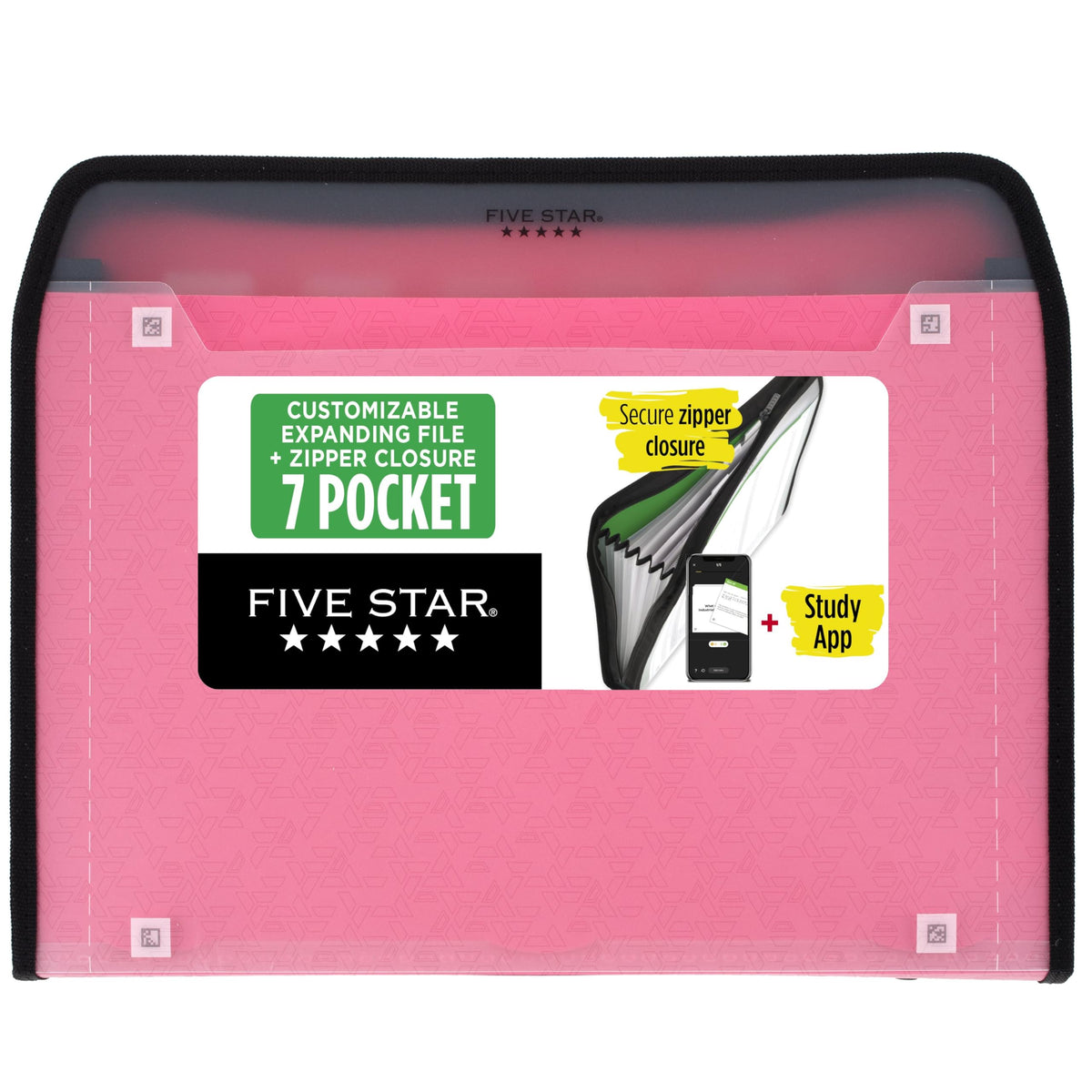 Five Star Expanding File Organizer + Study App, 7-Pocket Accordian File Organizer
