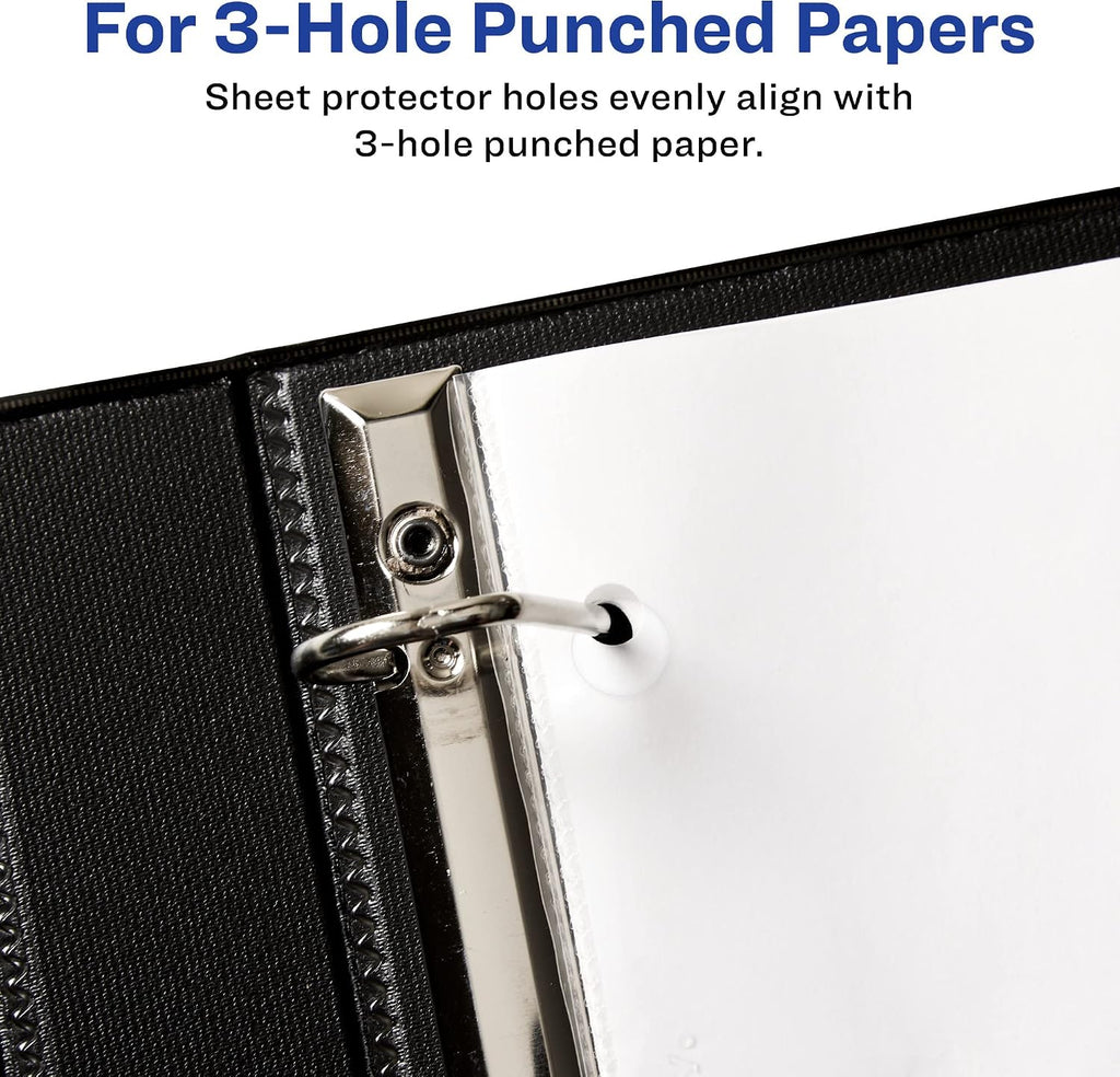 Avery Non-Glare Page-Size Sheet Protectors, Pre-Punched for Use with Tab Dividers