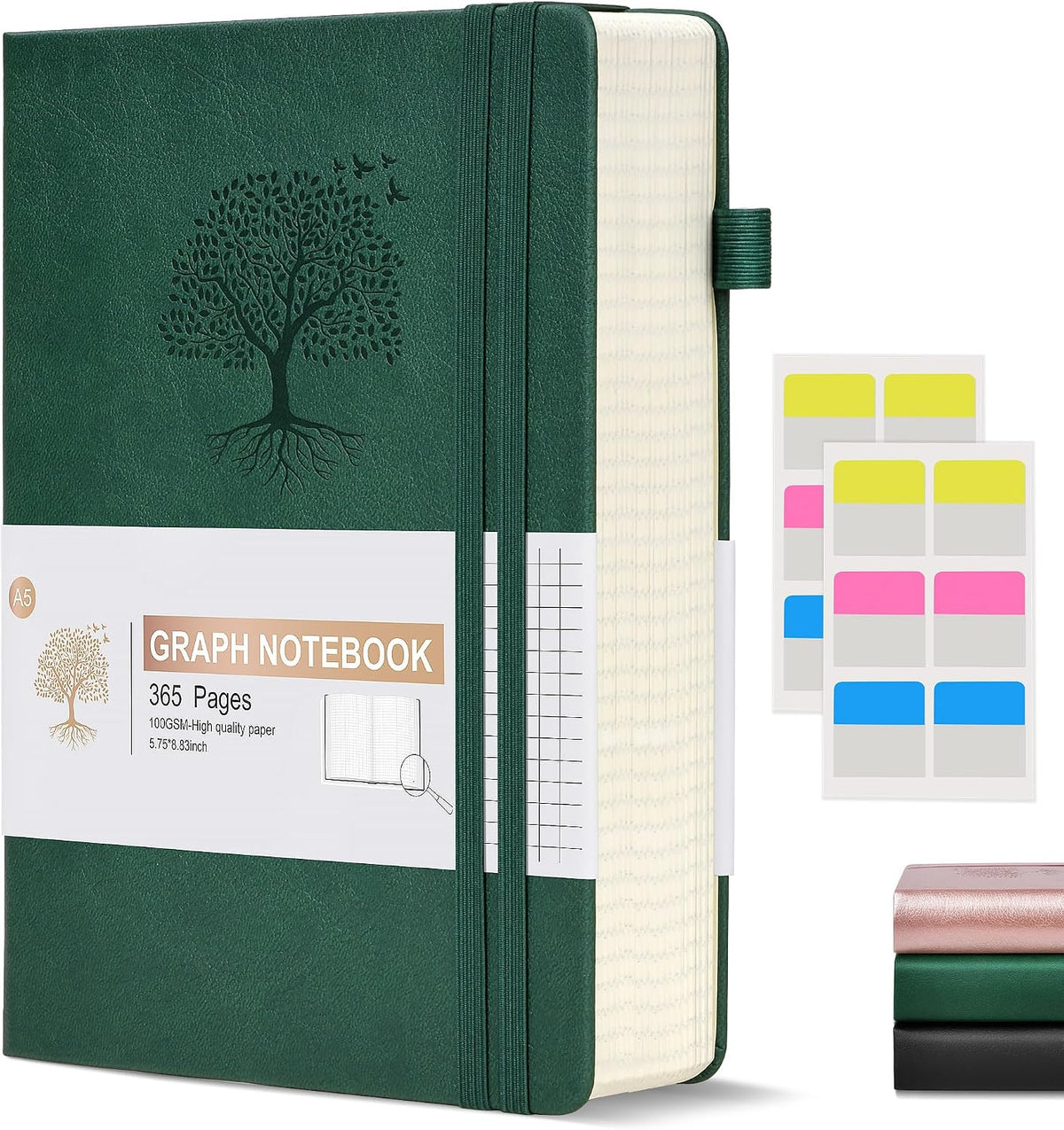 Ansopu Graph Paper Notebook Journal, 360 Numbered Pages Grid Notebooks